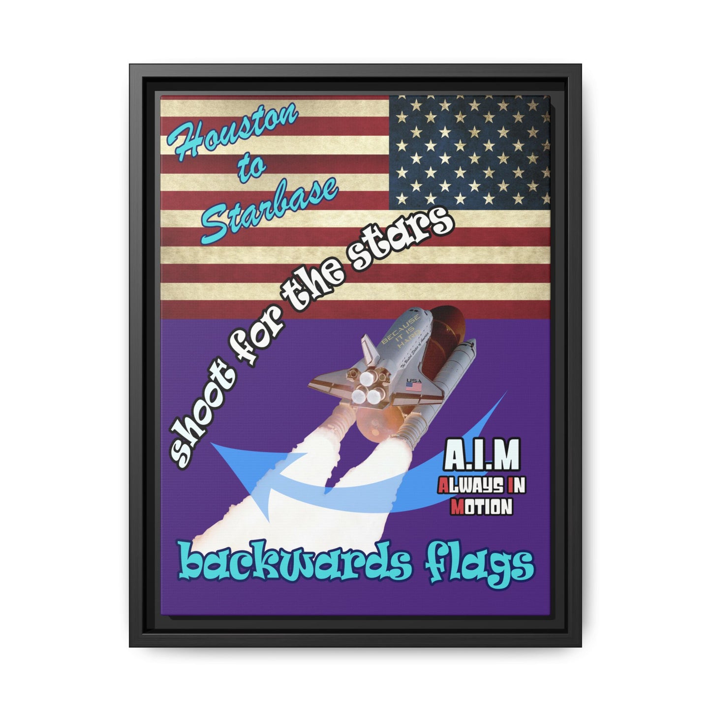shoot for the stars - framed canvas art (purple)