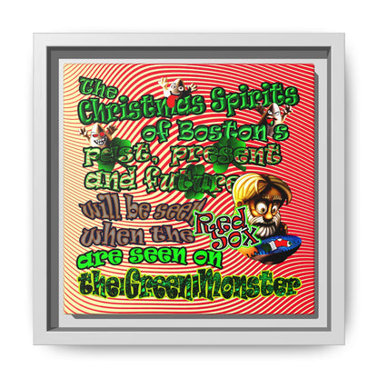 christmas spirits of boston - framed canvas art (yellow-orange wave)