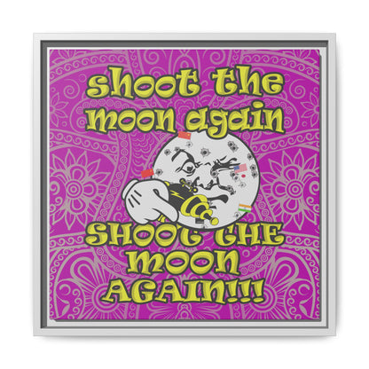 shoot the moon again - framed canvas art (pink swirl)
