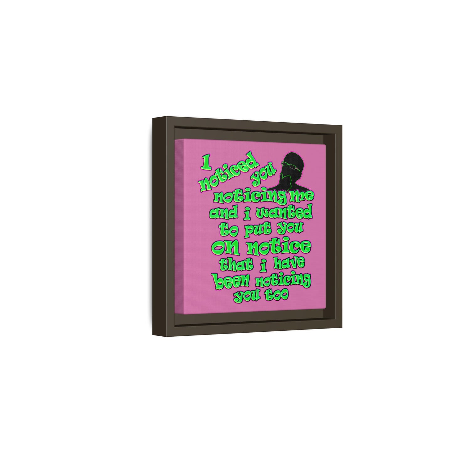 noticed you noticing - framed canvas art (light pink)