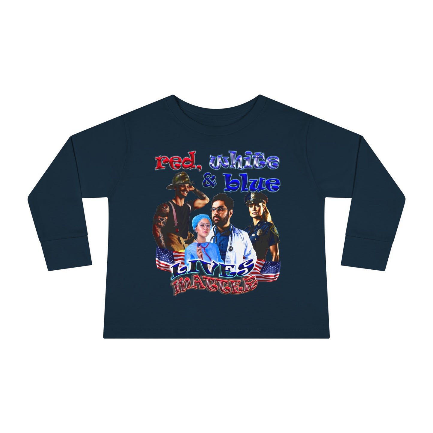 rw&b lives matter - Toddler Long Sleeve Tee