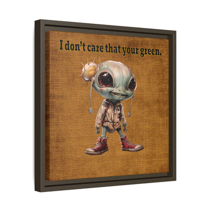 I don't care that your green - framed canvas art (brown papyrus)