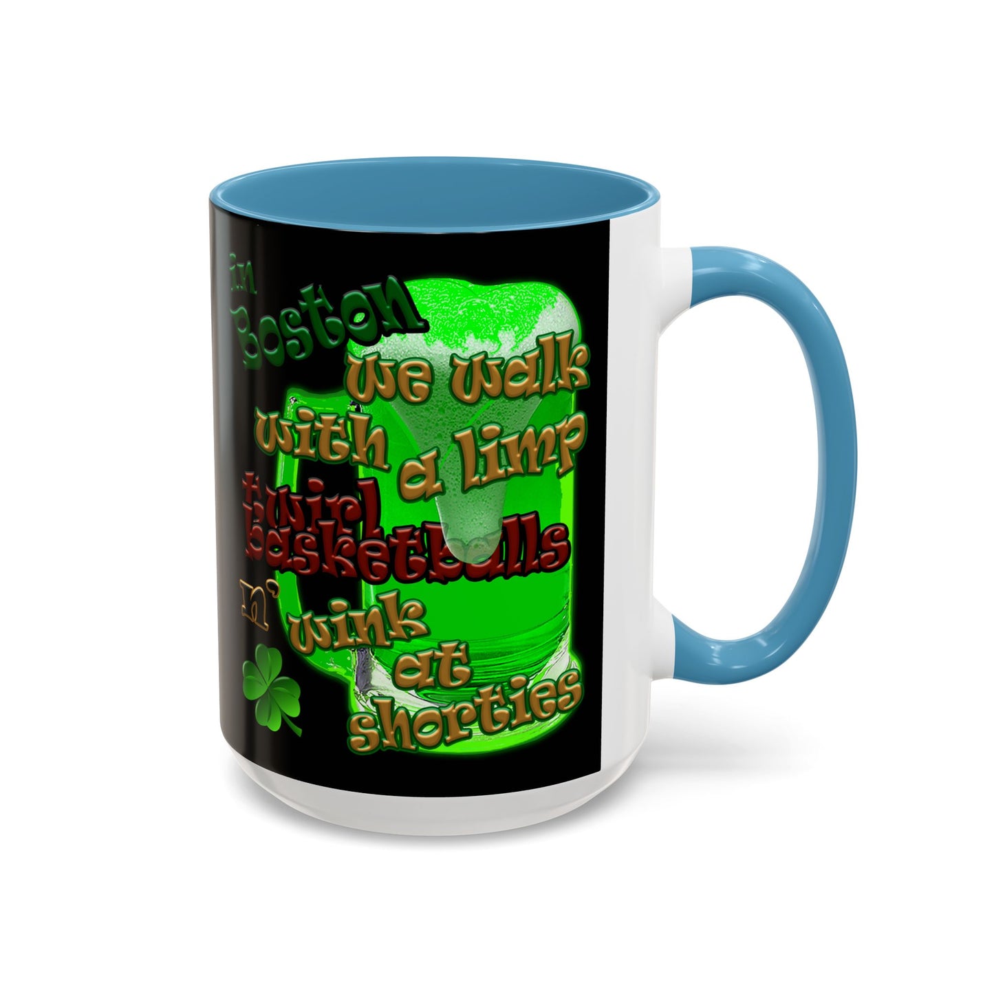 celtics logo - Accent Mug (black)