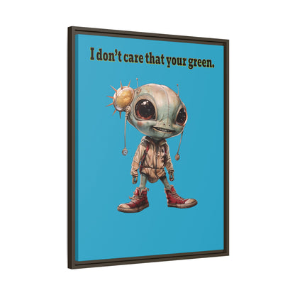 I don't care that your green - framed canvas art (turquoise)