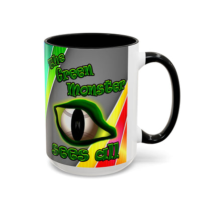 green monster - Accent Mug (rainbow split)