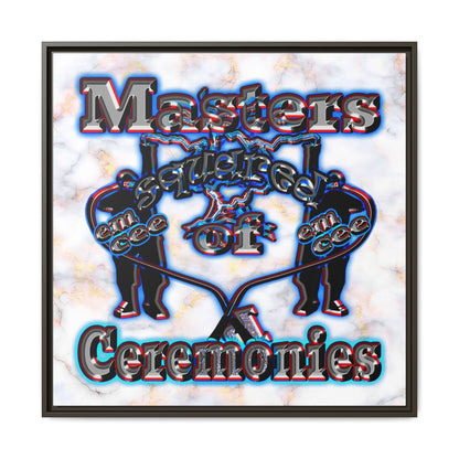 em cee squared - framed canvas art (white marble)