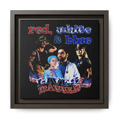 rw&b lives matter - framed canvas art (black)