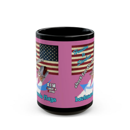shoot for the stars - Black Mug (light pink)