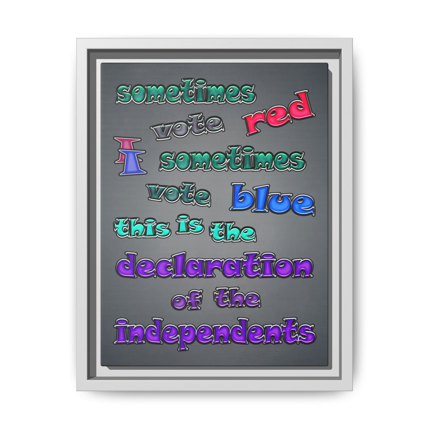 declaration of the independents - framed canvas art (grey-light grey)
