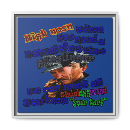 high noon - framed canvas art (dark blue)