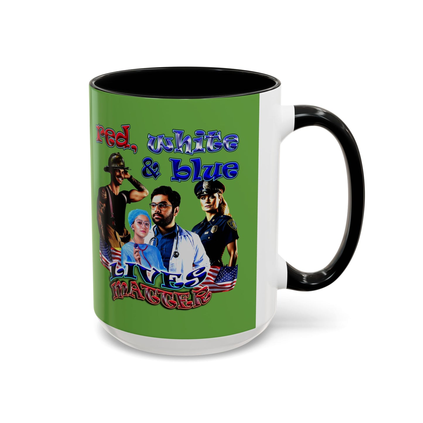 rw&b lives matter - Accent Mug (green)