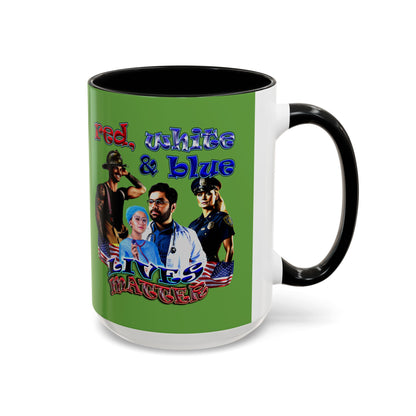 rw&b lives matter - Accent Mug (green)