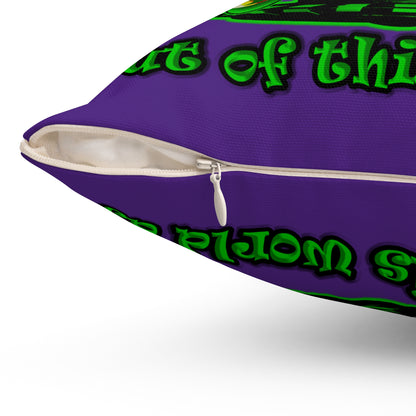 disc jockey - Spun Polyester Square Pillow - (purple)