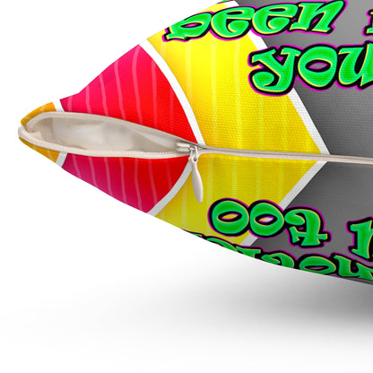 noticed you noticing - Spun Polyester Square Pillow - (rainbow split)