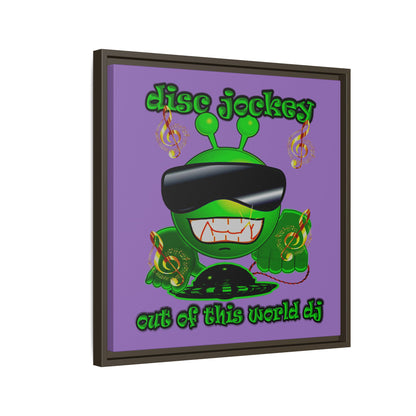 disc jockey - framed canvas art (light purple)