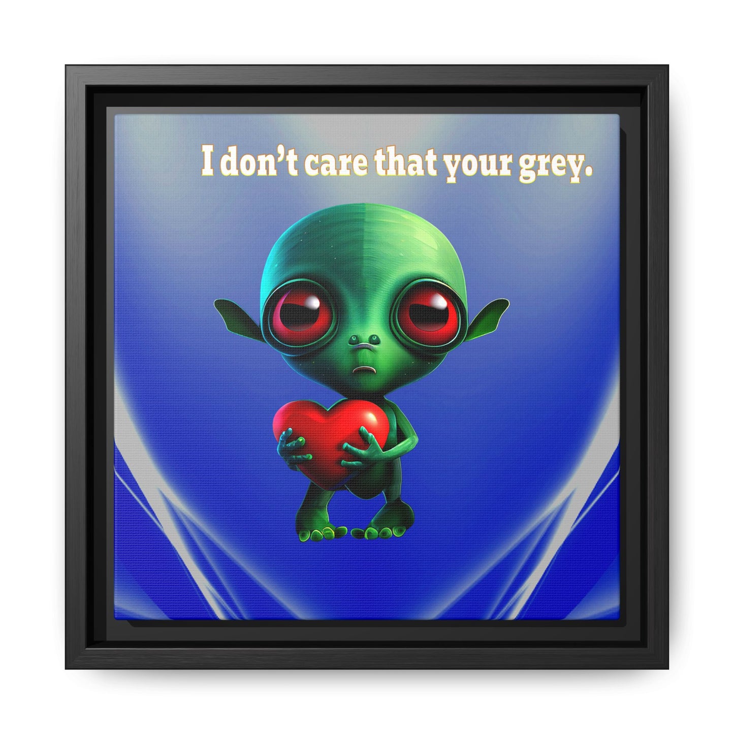 I don't care that your grey - framed canvas art (blue-white wave)