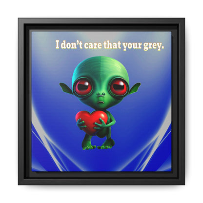 I don't care that your grey - framed canvas art (blue-white wave)