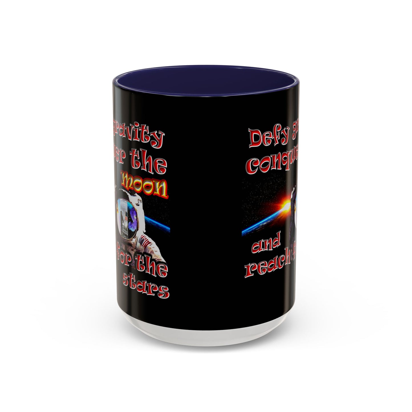 defy conquer reach - Accent Mug (black)