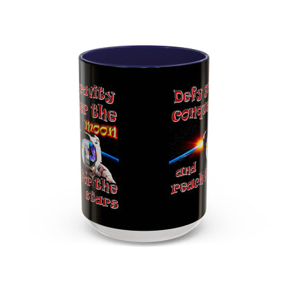 defy conquer reach - Accent Mug (black)