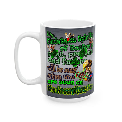 christmas spirits of boston - White Mug (brushed nickel)