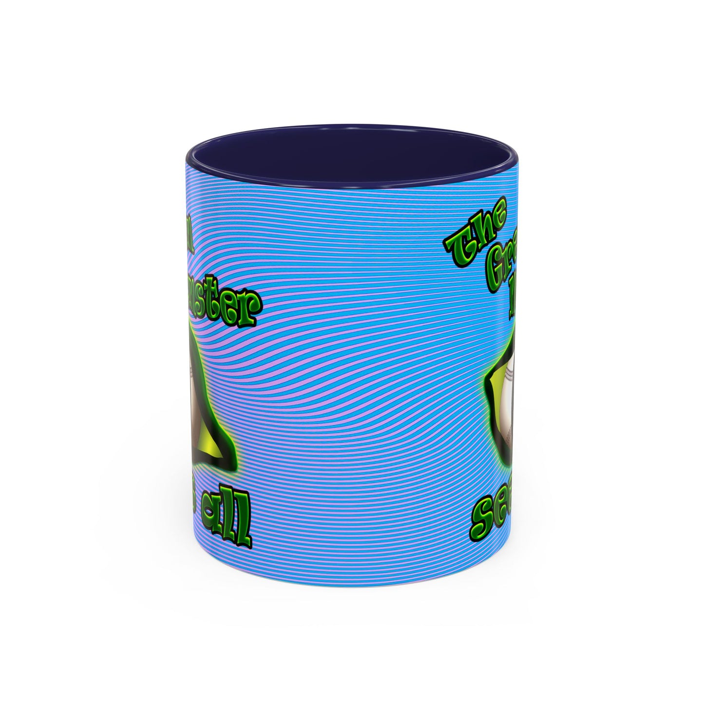 green monster - Accent Mug (light blue-purple wave)