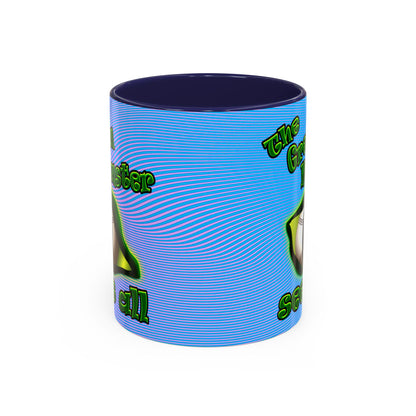 green monster - Accent Mug (light blue-purple wave)