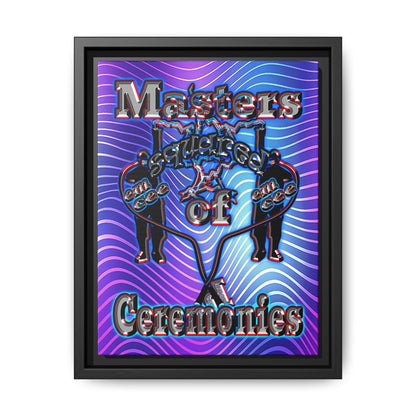 em cee squared - framed canvas art (purple wave)
