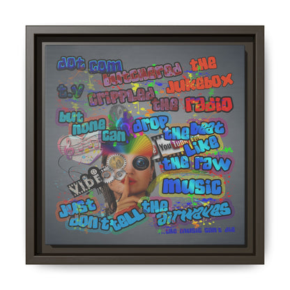 drop the beat - framed canvas art (grey-light grey)