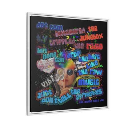 drop the beat - framed canvas art (black)