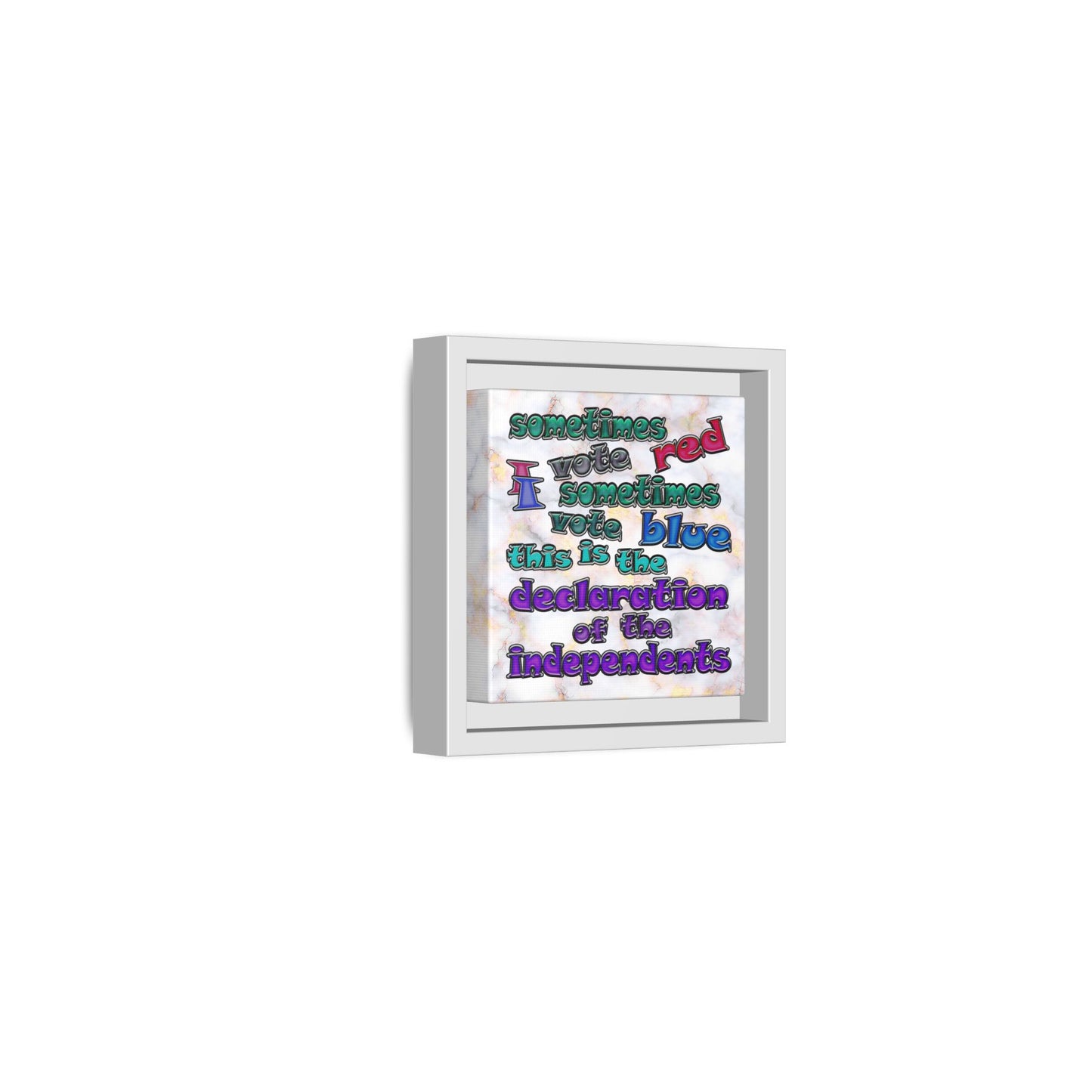 declaration of the independents - framed canvas art (white marble)
