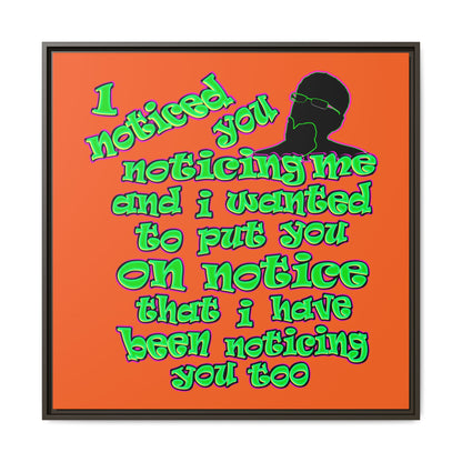 noticed you noticing - framed canvas art (orange)