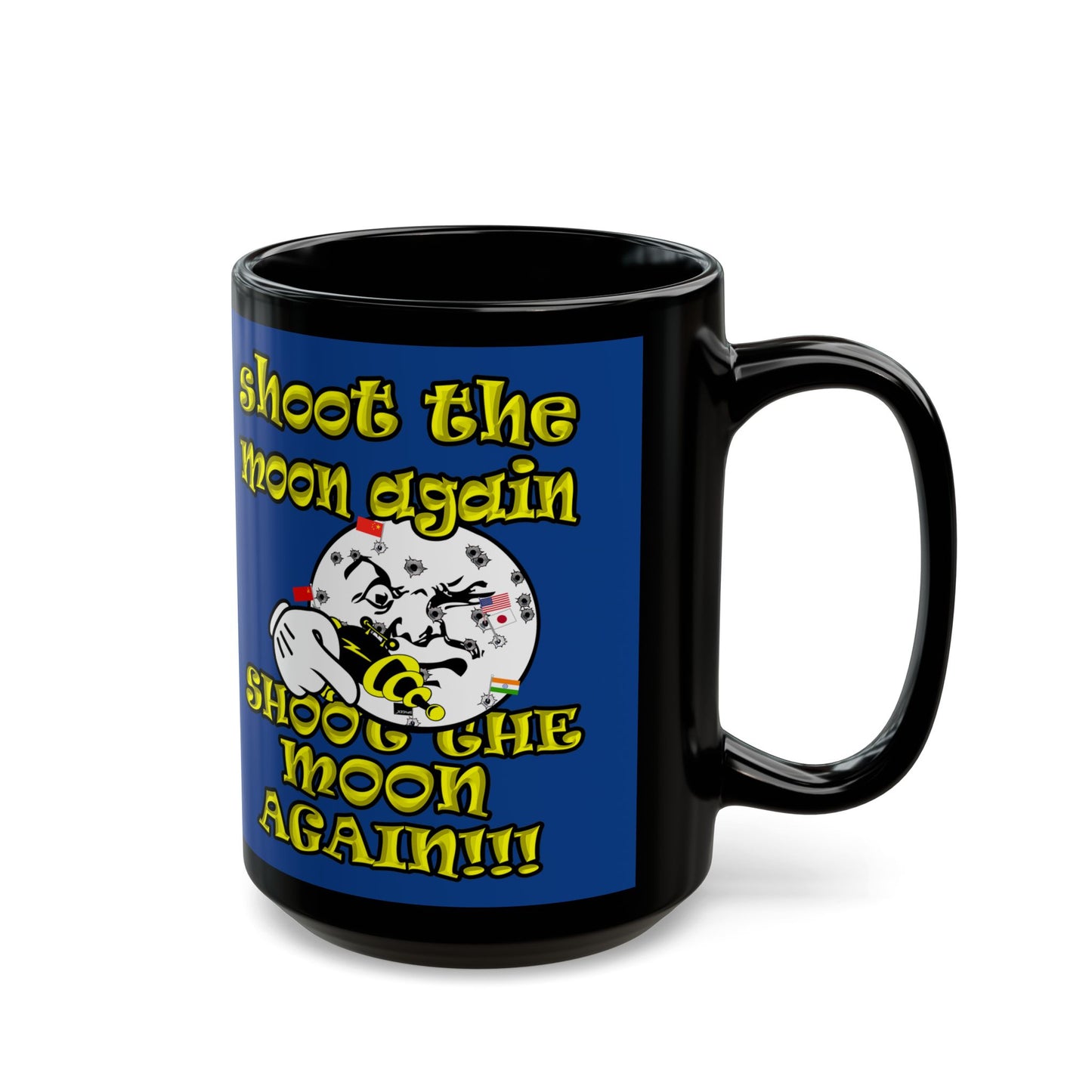 shoot the moon again - Black Mug (dark blue)