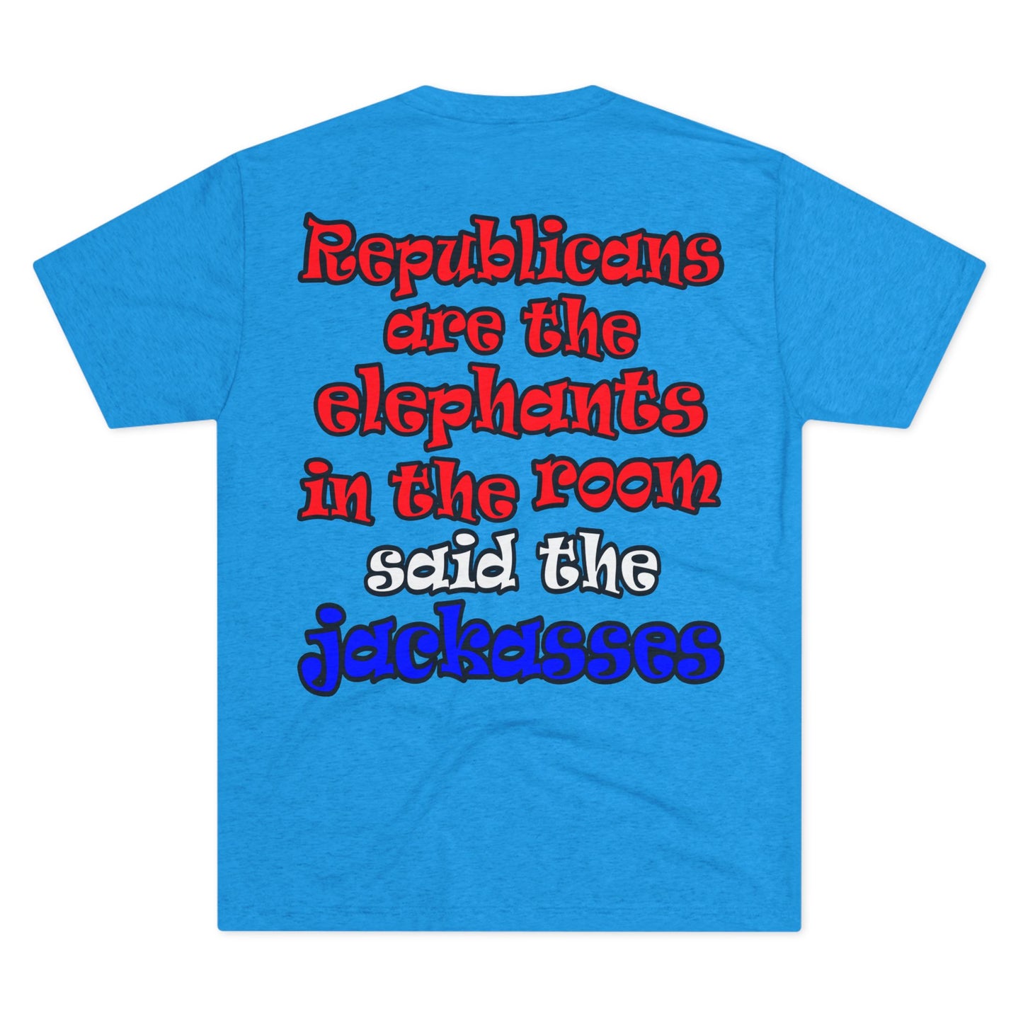 donkeys and elephants - Unisex Tri-Blend Crew Tee