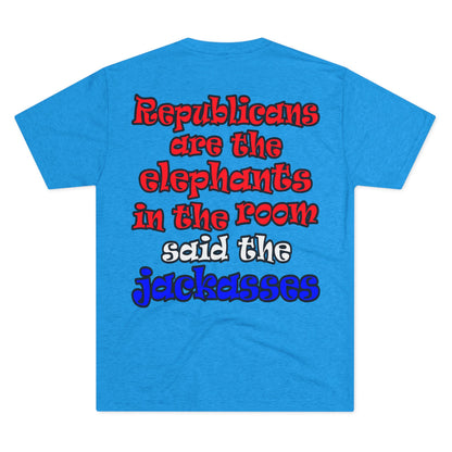 donkeys and elephants - Unisex Tri-Blend Crew Tee