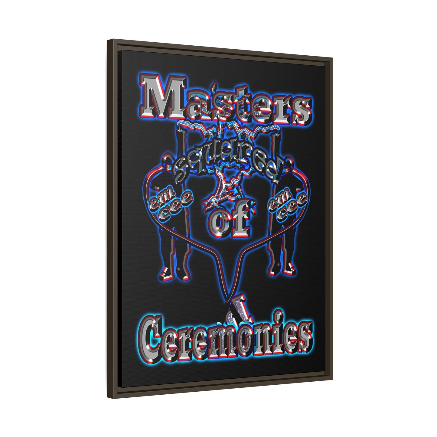 em cee squared - framed canvas art (black)