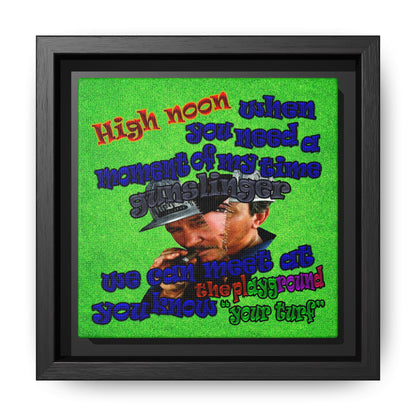 high noon - framed canvas art (green turf)