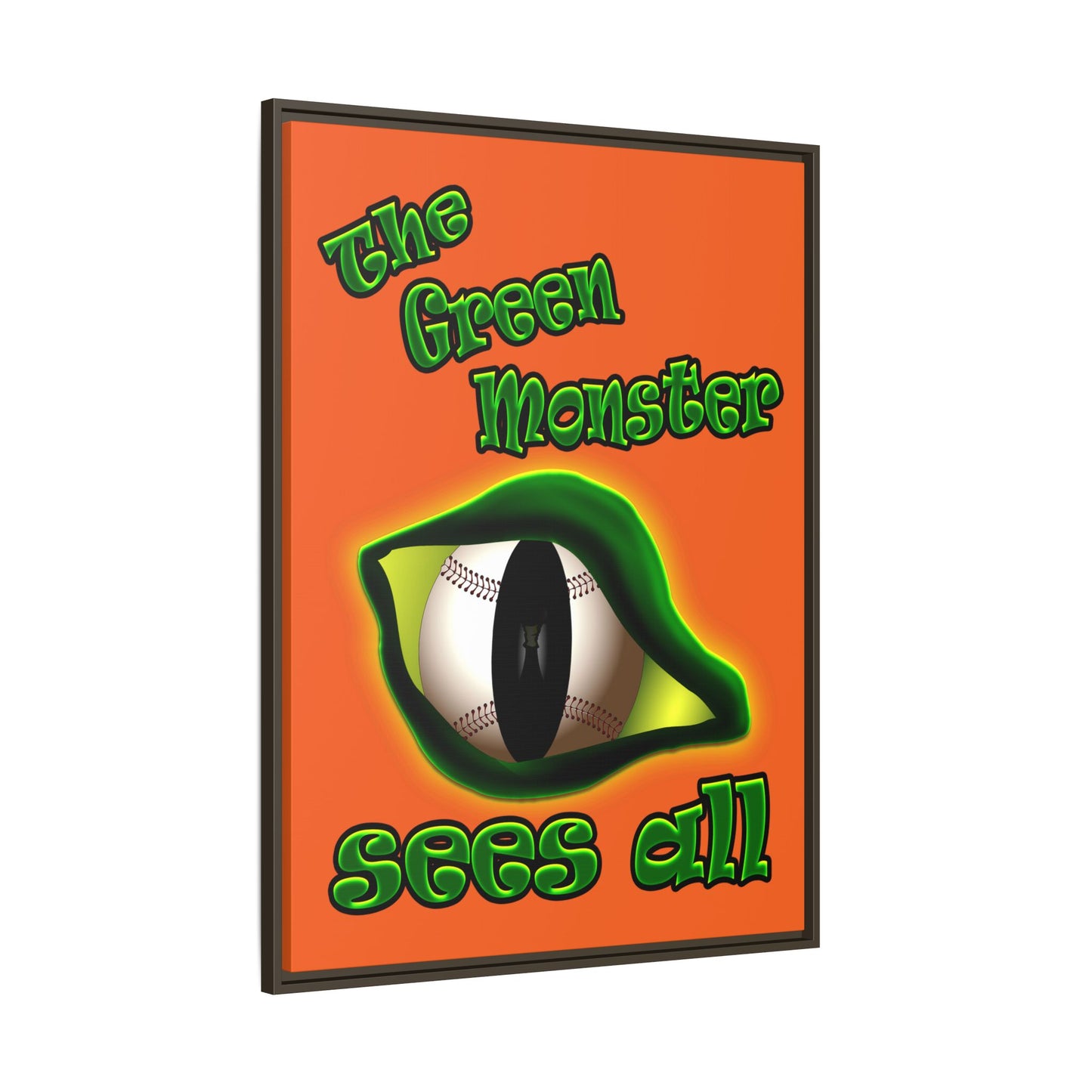 green monster - framed canvas art (orange)