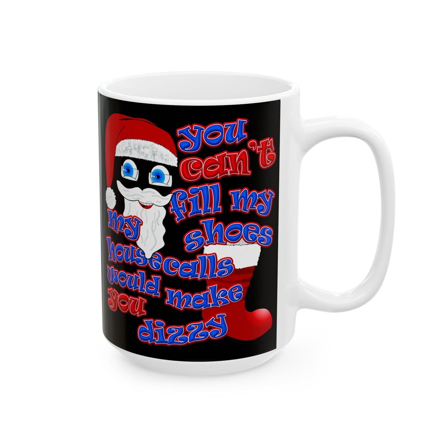santa's shoes - White Mug (black)