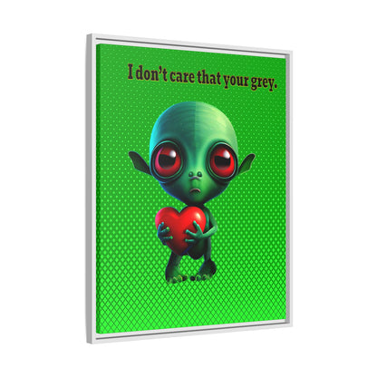 I don't care that your grey - framed canvas art (logo green)