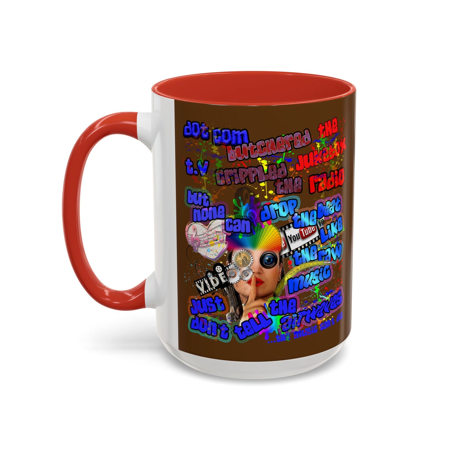 drop the beat - Accent Mug (brown)