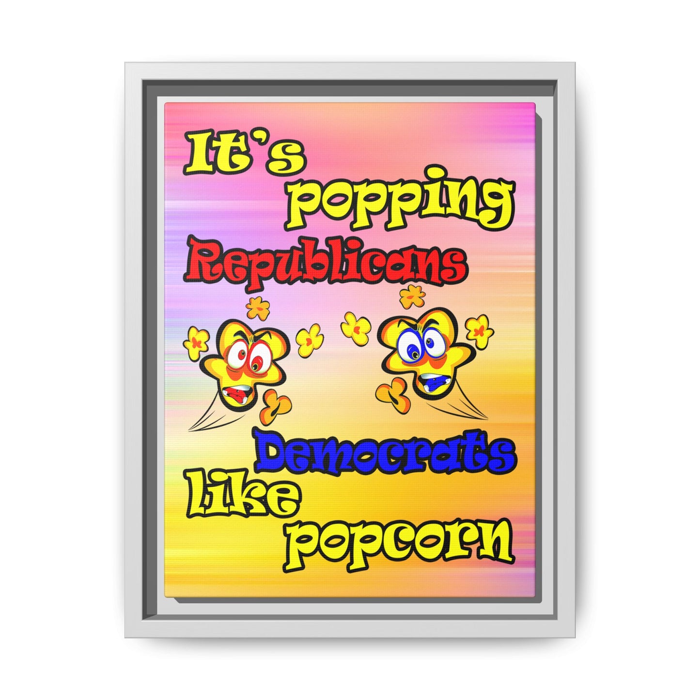 popping like popcorn - framed canvas art (color blur)