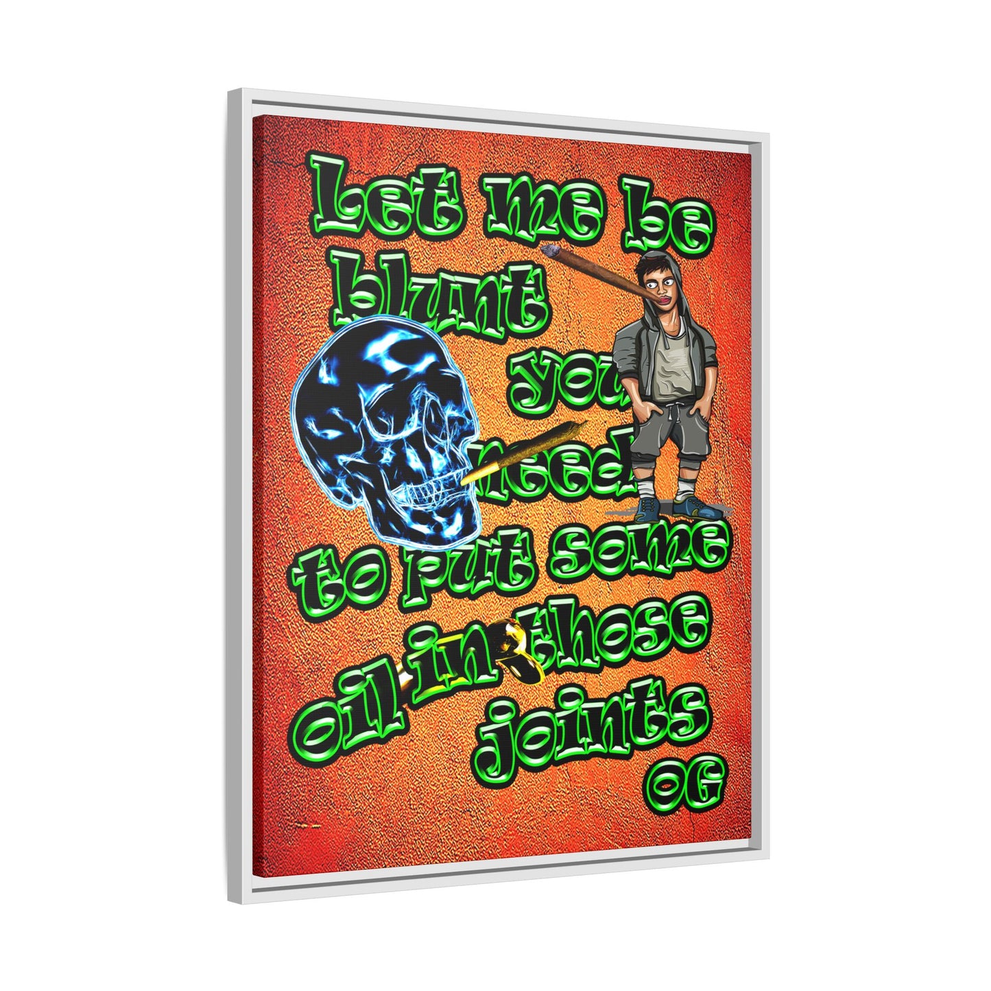og - framed canvas art (burnt orange)