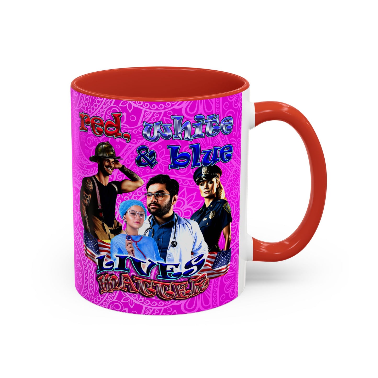 rw&b lives matter - Accent Mug (pink swirl)