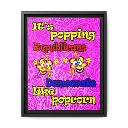 popping like popcorn - framed canvas art (pink swirl)