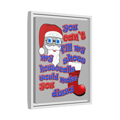 santa's shoes - framed canvas art (light grey)