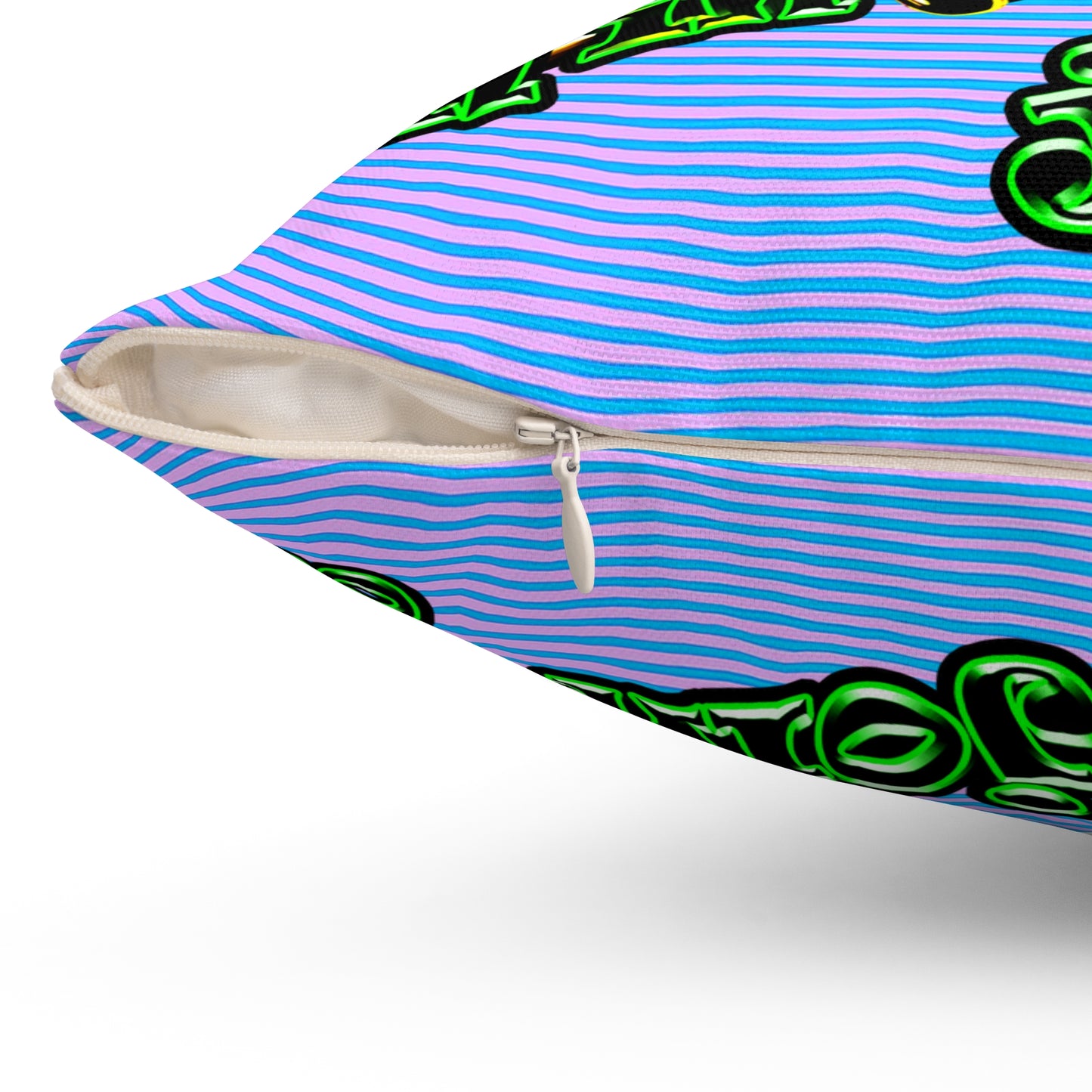 og - Spun Polyester Square Pillow - (light blue-purple wave)