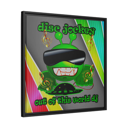 disc jockey - framed canvas art (rainbow split)