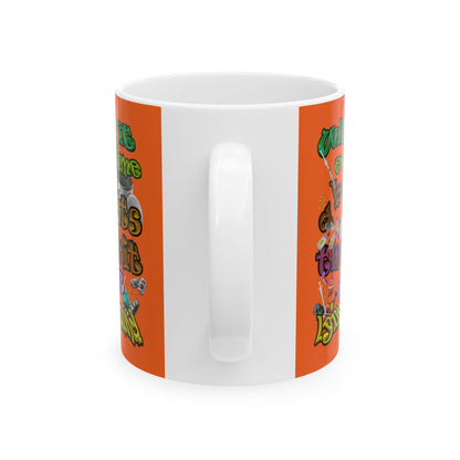 the bum's shit - White Mug (orange)