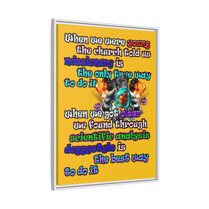 doggystyle - framed canvas art (yellow)