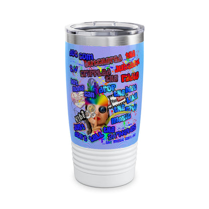 drop the beat - Ringneck Tumbler, 20oz  (light blue-purple wave)